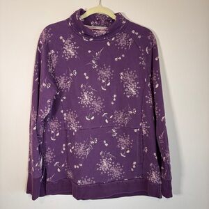 Lands' End Purple Floral Women's Hoodie